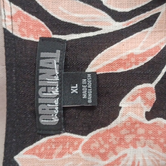 Nicole Miller Originals Linen Blend Short Sleeve V-Neck Floral Shift Dress - Picture 2 of 15